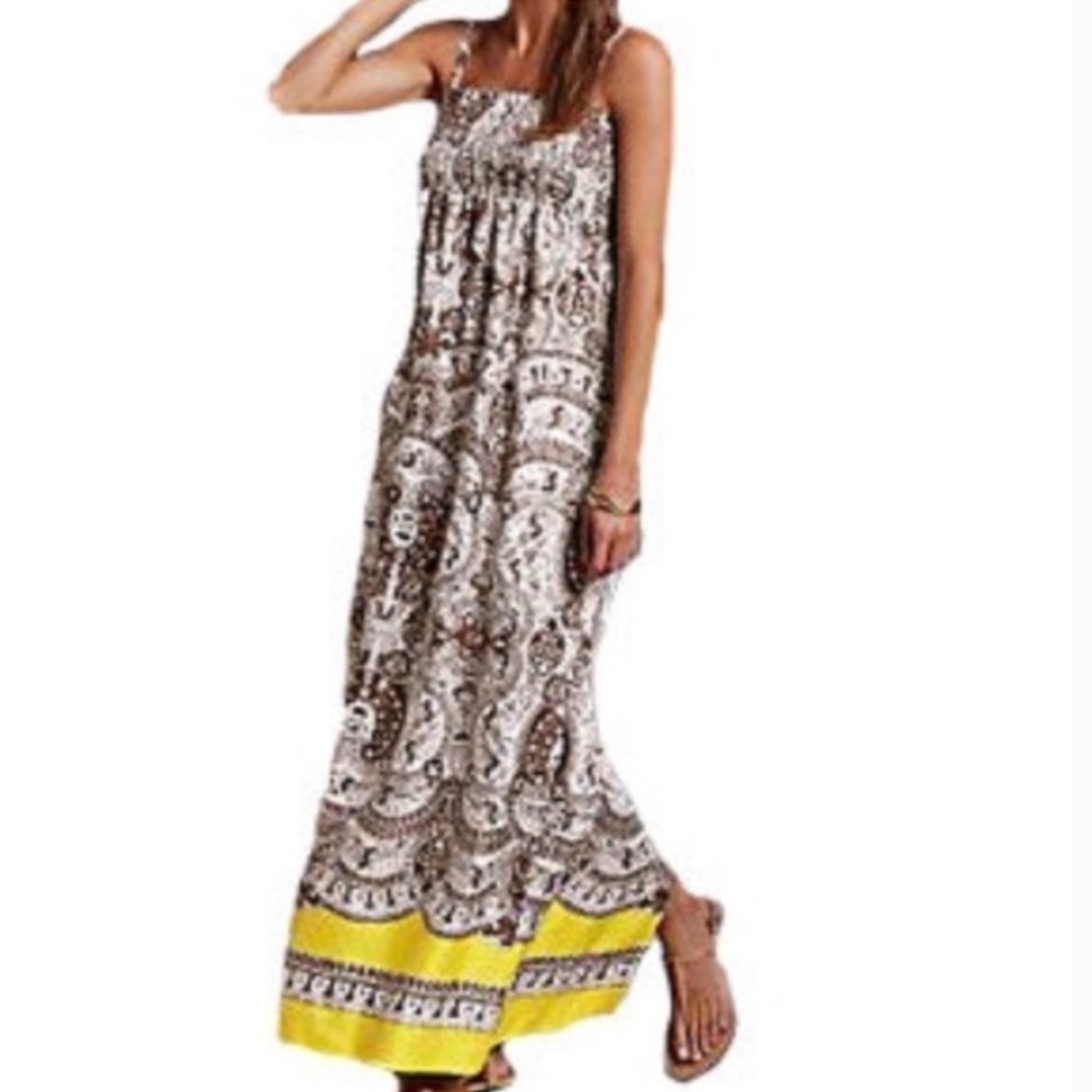 Talbots Silk Paisley Floral Maxi Dress Size Large